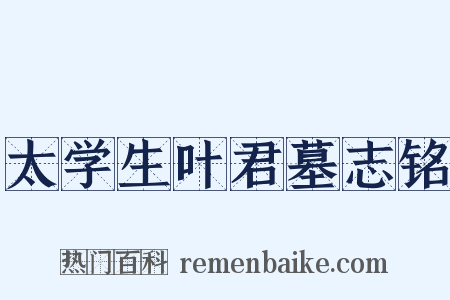 太学生叶君墓志铭是什么意思的图片